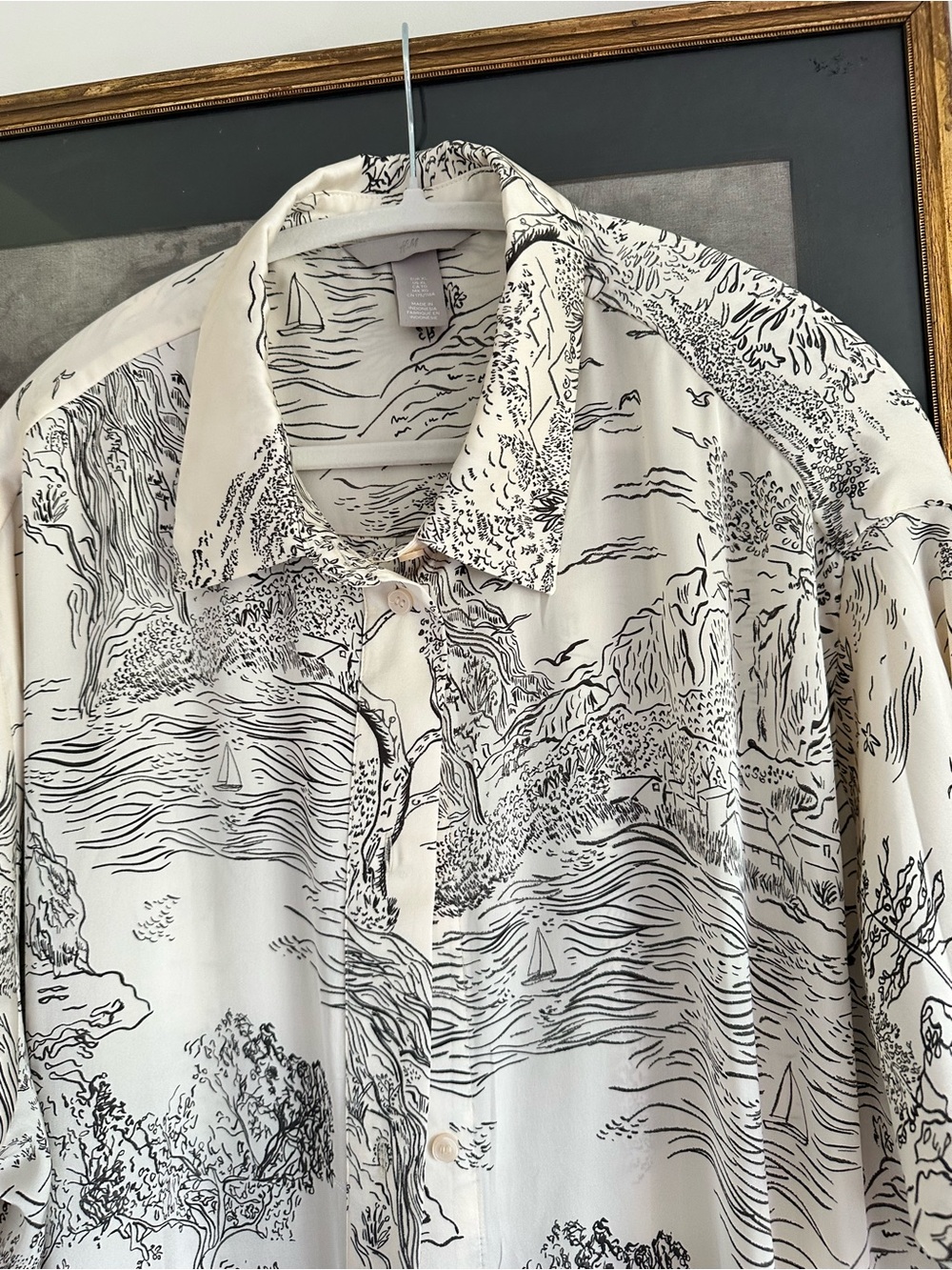 H&M Scenic Print Long Shirt/Dress - Stunning! XL - Picture 7 of 13